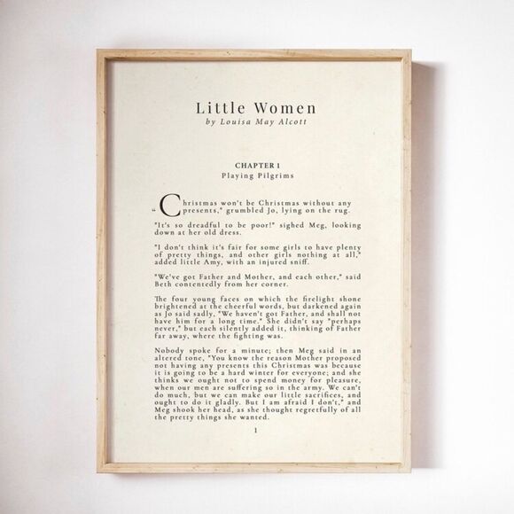 Little Women Louisa May Alcott Chapter Print - Picture 1 of 5